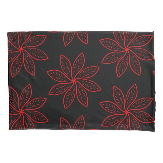 Crimson Pattern auf schwarz Kissenbezug (Vorderseite)
