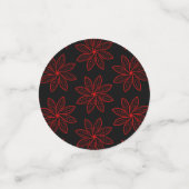 Crimson Pattern auf schwarz Konfetti (Klein Vorderseite)