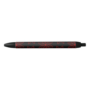 Crimson Pattern auf schwarz Kugelschreiber