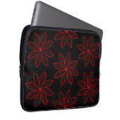 Crimson Pattern auf schwarz Laptopschutzhülle (Vorne Rechts)