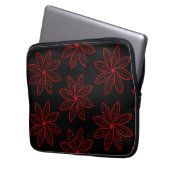 Crimson Pattern auf schwarz Laptopschutzhülle (Vorderseite Links)