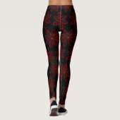 Crimson Pattern auf schwarz Leggings (Rückseite)