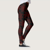 Crimson Pattern auf schwarz Leggings (Rechts)