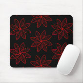 Crimson Pattern auf schwarz Mousepad (Mit Mouse)