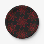 Crimson Pattern auf schwarz Pappteller (Vorderseite)