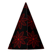 Crimson Pattern auf schwarz Partyhütchen (Rückseite)