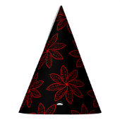 Crimson Pattern auf schwarz Partyhütchen (Links)