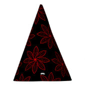 Crimson Pattern auf schwarz Partyhütchen (Rechts)