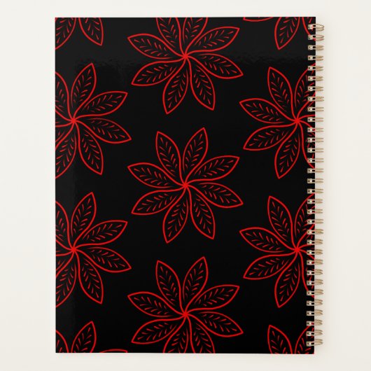 Crimson Pattern auf schwarz Planer (Rückseite)