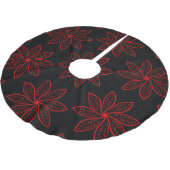 Crimson Pattern auf schwarz Polyester Weihnachtsbaumdecke (Schrägansicht)