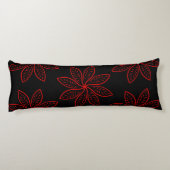 Crimson Pattern auf schwarz Seitenschläferkissen (Rückseite)