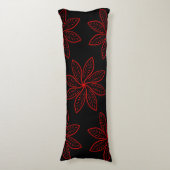 Crimson Pattern auf schwarz Seitenschläferkissen (Vorderseite Vertikal)