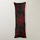Crimson Pattern auf schwarz Seitenschläferkissen (Rückseite (Vertikal))