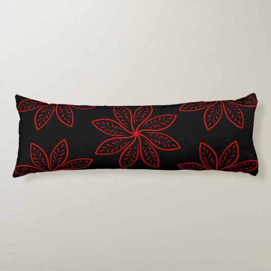Crimson Pattern auf schwarz Seitenschläferkissen (Vorderseite)