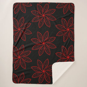 Crimson Pattern auf schwarz Sherpadecke