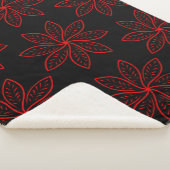 Crimson Pattern auf schwarz Sherpadecke (3/4)