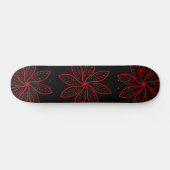 Crimson Pattern auf schwarz Skateboard (Horizontal)