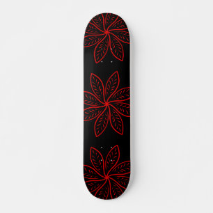 Crimson Pattern auf schwarz Skateboard