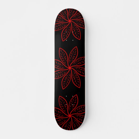 Crimson Pattern auf schwarz Skateboard (Vorne)