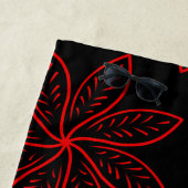 Crimson Pattern auf schwarz Strandtuch (Beispiel)