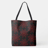 Crimson Pattern auf schwarz Tasche (Rückseite)