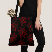 Crimson Pattern auf schwarz Tasche (Von Nahem)