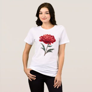 Crimson Peony Bloom Kunst Tri-Blend Shirt