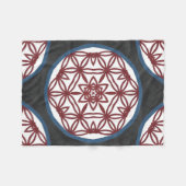 Crimson Petal Mandala Fleece Blanket (Vorderseite (Horizontal))