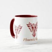 Crimson Phoenix Aufstieg für Hoffnung und Förderun Tasse (Vorderseite Links)