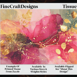 Crimson & Pink Alcohol Ink + Gold EA4L Decoupage Seidenpapier