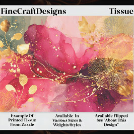 Crimson & Pink Alcohol Ink + Gold EA4R Decoupage Seidenpapier
