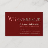 Crimson Pink and Cool Visitenkarte (Vorderseite)