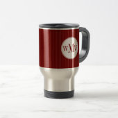 Crimson Pinstripe Monogram Tasse (VorderseiteRechts)