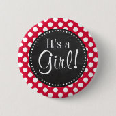 Crimson Polka Dots; Chalkboard-Look Button (Vorderseite)