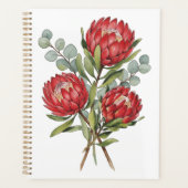 Crimson Protea Bouquet Aquarell Planer (Vorderseite)