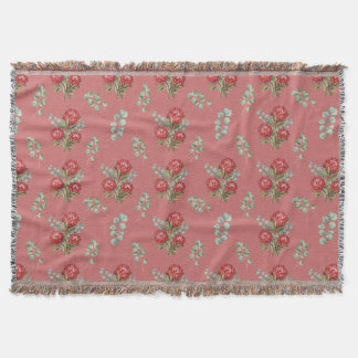 Crimson Protea Bouquet Watercolor Decke