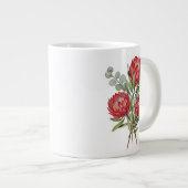 Crimson Protea Bouquet Watercolor Jumbo-Tasse (Vorderseite Rechts)