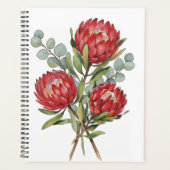 Crimson Protea Bouquet Watercolor Planer (Vorderseite)