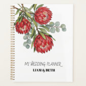 Crimson Protea Bouquet Watercolor Planer (Vorderseite)