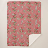 Crimson Protea Bouquet Watercolor Sherpadecke (Vorderseite)