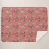 Crimson Protea Bouquet Watercolor Sherpadecke (Vorderseite (Horizontal))