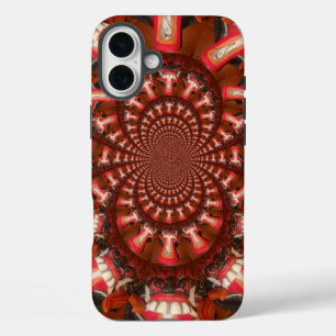 Crimson Pulse Kaleidoskop Zunge Abstrakte Kunst iPhone 16 Plus Hülle