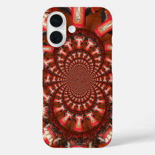 Crimson Pulse Kaleidoskop Zunge Abstrakte Kunst iPhone 16 Hülle