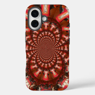 Crimson Pulse Kaleidoskop Zunge Abstrakte Kunst iPhone 16 Hülle