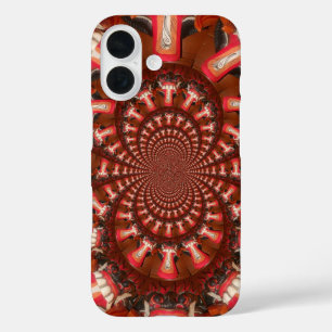 Crimson Pulse   Kaleidoskop Zunge Abstrakte Kunst iPhone 16 Hülle