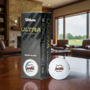 Crimson Rail Celebration Custom Red Train Geburtst Golfball