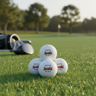 Crimson Rail Celebration Custom Red Train Geburtst Golfball