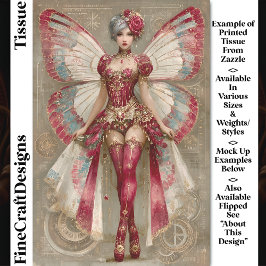 Crimson Red Adult Fairy in Corset DN1R Decoupage Seidenpapier