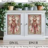 Crimson Red Adult Fairy in Corset DN1R Decoupage Seidenpapier