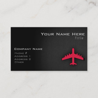 Crimson Red Airplane Visitenkarte